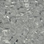 Cube Czech Beads - Crystal Clear - 5mm x 7mm