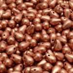 Teardrop Czech Beads - Metallic Matte Bronze Vintage Copper - 4mm x 6mm