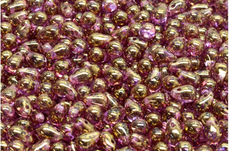 Siam Red Flat Teardrop Beads, Czech Glass Pear Shaped Beads