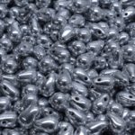 Teardrop Czech Beads - Metallic Silver - 4mm x 6mm