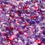 Teardrop Czech Beads - Crystal Alaska Pink Dark Blue - 4mm x 6mm