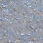 Teardrop Czech Beads - White Opal Moonstone Ab Half - 4mm x 6mm