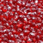 Teardrop Czech Beads - Crystal Ruby Red Patina Silver - 4mm x 6mm