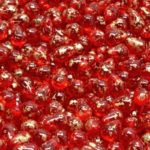 Teardrop Czech Beads - Crystal Ruby Red Clear Picasso Terracotta Gold Rain Spotted - 4mm x 6mm