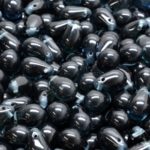 Teardrop Czech Beads - Crystal Montana Sapphire Blue Dark Clear - 6mm x 9mm