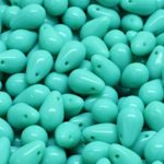 Teardrop Czech Beads - Opaque Turquoise Green - 6mm x 9mm