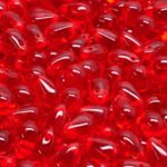 Teardrop Czech Beads - Crystal Ruby Red Clear - 6mm x 9mm