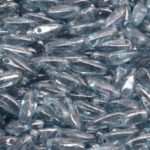 Dagger Leaf Czech Beads - Crystal Picasso Blue Terracotta - 3mm x 11mm