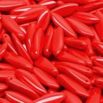 Dagger Leaf Czech Beads - Opaque Coral Red - 5mm x 16mm