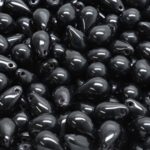 Teardrop Czech Beads - Opaque Jet Black - 6mm x 9mm