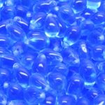 Teardrop Czech Beads - Crystal Dark Blue Sapphire Clear - 6mm x 9mm