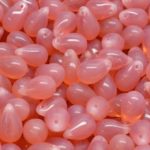 Teardrop Czech Beads - Pink Opal - 6mm x 9mm