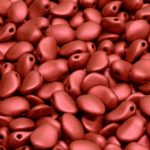 Flower Petal Czech Beads - Matte Lava Red - 6mm x 8mm
