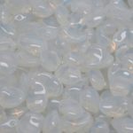 Flower Petal Czech Beads - White Opal Moonstone - 6mm x 8mm