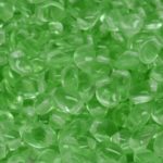 Flower Petal Czech Beads - Crystal Light Peridot Chrysolite Green Clear - 6mm x 8mm