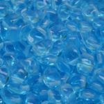Flower Petal Czech Beads - Crystal Aquamarine Blue Clear - 6mm x 8mm