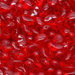 Flower Petal Czech Beads - Crystal Ruby Red Clear - 6mm x 8mm