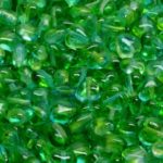 Heart Shaped Small Czech Beads - Crystal Alaska Green - 6mm