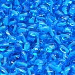 Heart Shaped Small Czech Beads - Crystal Aqua Blue - 6mm
