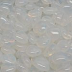 Heart Shaped Small Czech Beads - White Opal Moonstone - 8mm