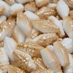Miter Shell Czech Beads - White Alabaster Opal Honey Yellow Luster Half - 16mm x 8mm