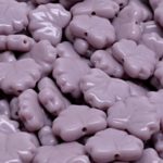 Maple Carved Czech Beads - Opaque Light Purple Amethyst - 13mm x 11mm