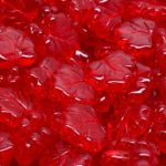 Maple Carved Czech Beads - Crystal Ruby Red Clear - 13mm x 11mm