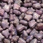 Flat Tulip Bell Lily Flower Czech Beads - Vega Purple Luster - 9mm