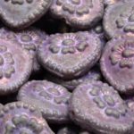 Valentines Wedding Heart With Rose Czech Beads - Vega Purple Luster - 17mm