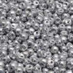 Mushroom Czech Beads - Matte Metallic Aluminium Silver - 4mm x 3mm