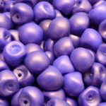 Mushroom Czech Beads - Gold Shine Medium Orchid Purple - 9mm x 8mm