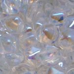 Pyramid Hexagon Two Hole Czech Beads - Crystal Clear Luster - 12mm
